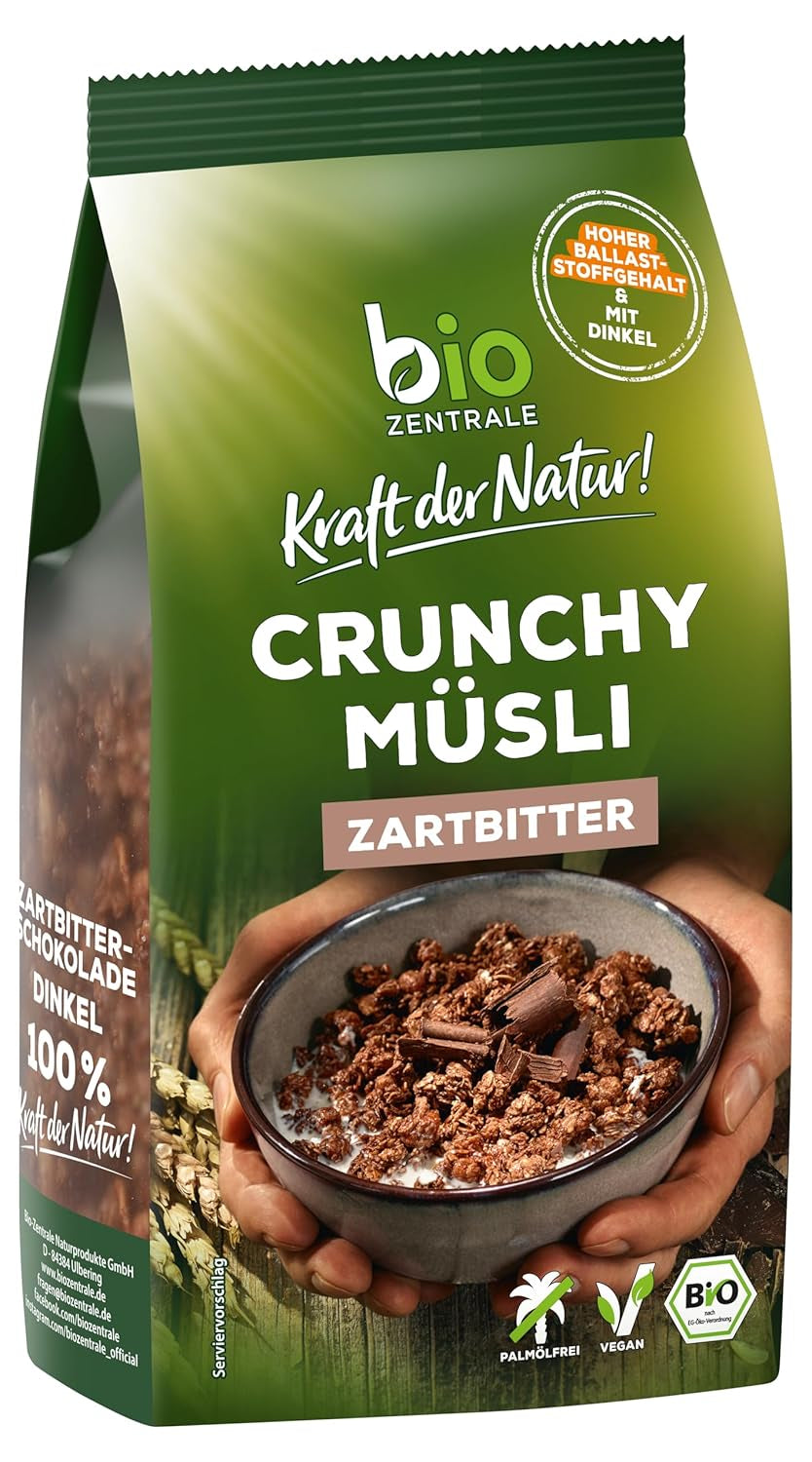 Muesli croustillant aux baies Biozentrale | 375 g de Muesli bio | Idéal pour le petit-déjeuner et votre tasse de muesli à emporter | Une alternative aux barres de muesli