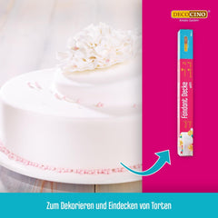 Couverture fondante roulée blanche DECOCINO - 300g - couverture fondante prête à l'emploi pour recouvrir et décorer gâteaux et cupcakes - sans gluten et vegan (pack de 2) Naty Shop Pâte à sucre