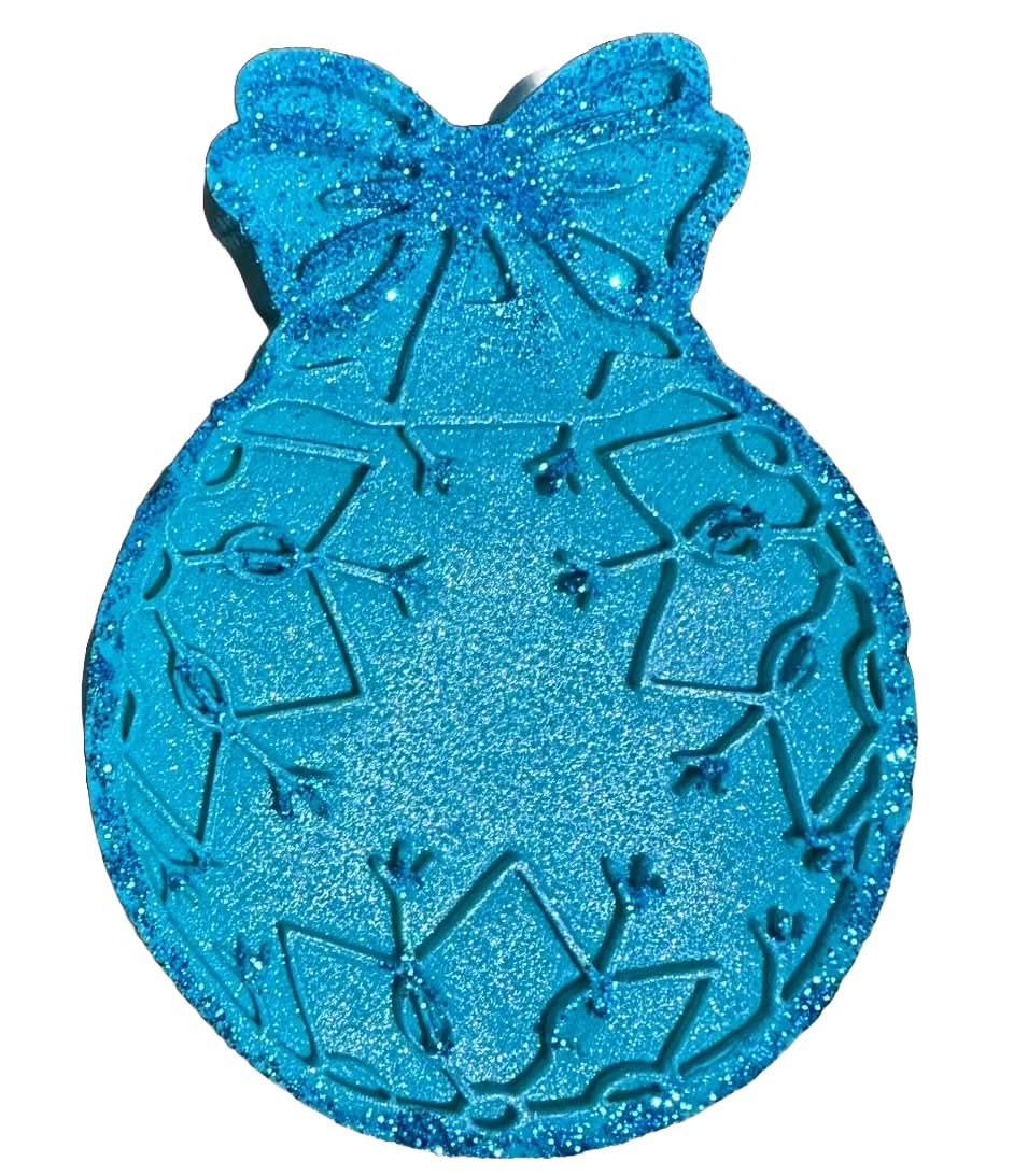 Decoratiune comestibila din zahar, Glob de brad, turcoaz Decoratiuni din Pasta de Zahar Nati Shop
