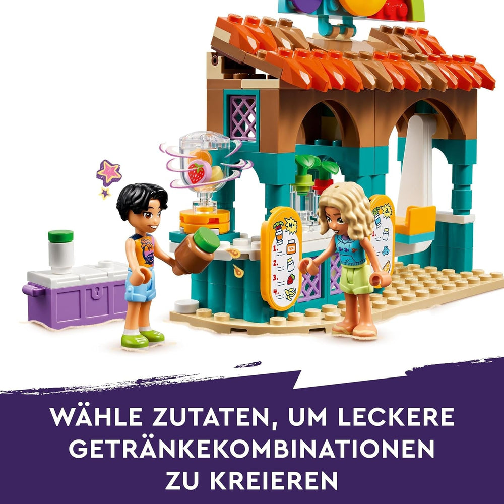 LEGO Friends Smoothie Stand At The Beach Jeu de rôle Idée cadeau pour filles et garçons de 6 ans avec figurines de jeu Tortue et accessoires Jouet de développement social 42625 Jeux de construction Besuche den LEGO-Store
