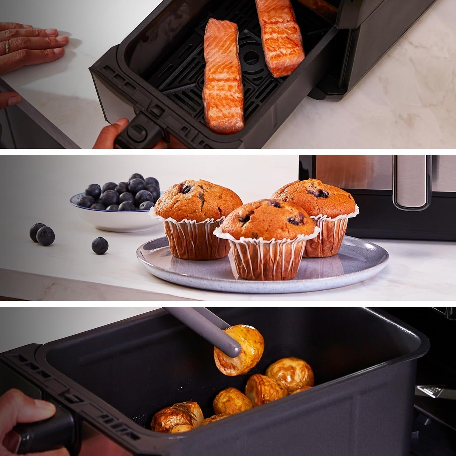 Kenwood Khealthy Twin Airfryer, 8L (2X4L), double chambre, 8 programmes, fonction Dual Cook & Sync Finish, écran tactile Électroménagers Naty Shop