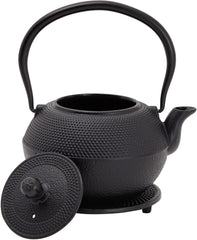 Juvale Service à thé japonais avec théière en fonte (1200 ml), soucoupe et 2 tasses, service à thé de style Tetsubin, noir