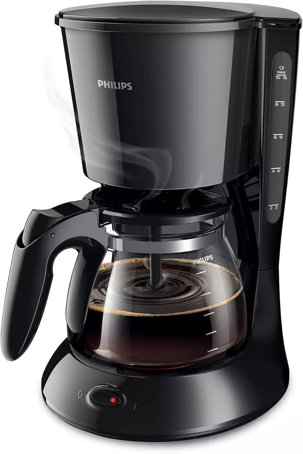 PHILIPS Café Gaia Machine à expresso à filtre - Carafe thermos en acier inoxydable, système anti-goutte, arôme intense, arrêt automatique, 1300 ml, noir (HD7546/20)