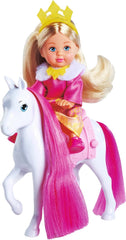 Simba Evi Love Princess Ride, poupée princesse avec traîneau et cheval d'hiver, accessoires princesse, 12 cm, à partir de 3 ans