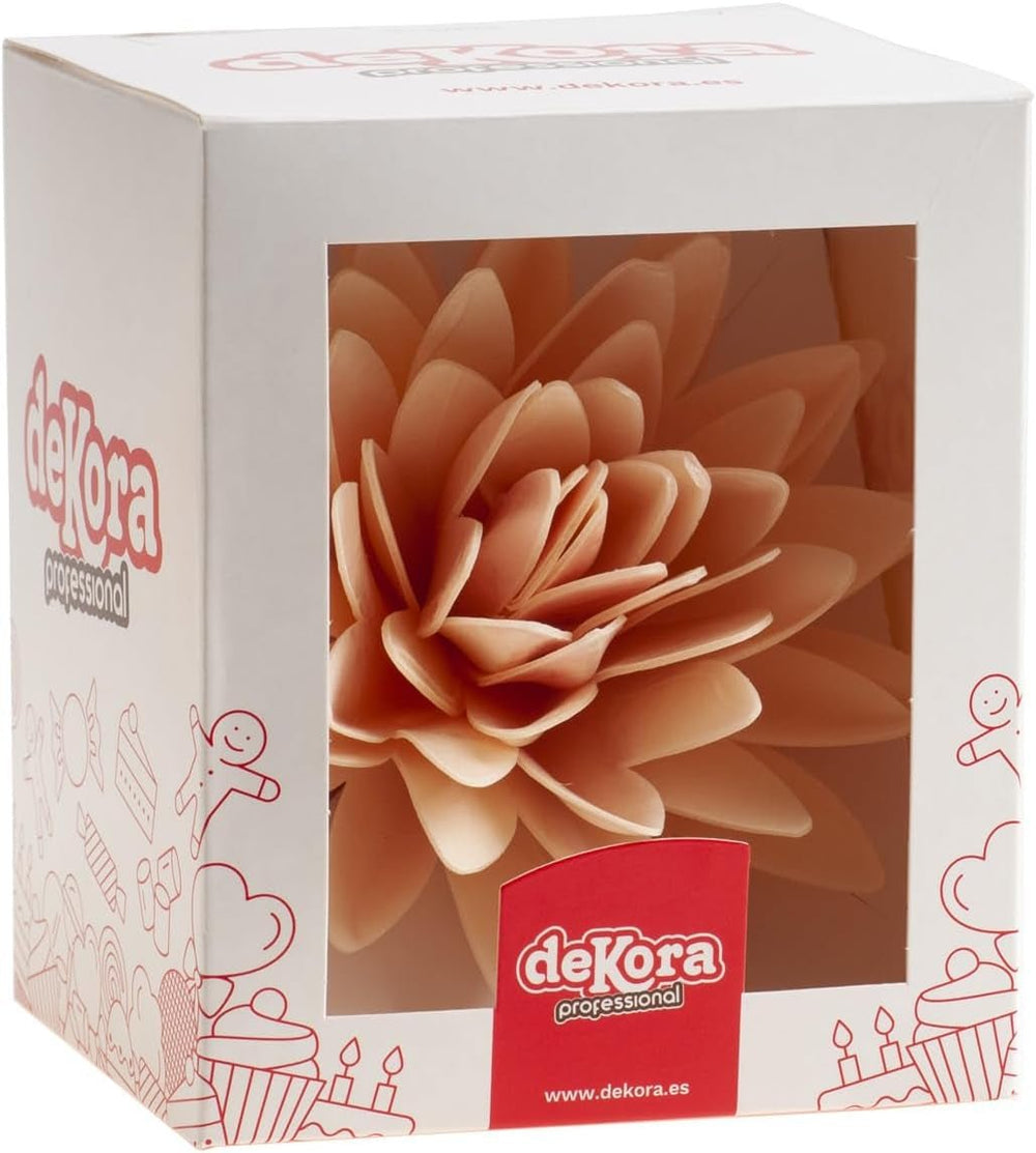 dekora - Fleur Géante 12,5 cm - Dahlia d'Automne - Sans Gluten, Sans Lactose, Vegan - Décorations de Gâteaux pour Mariages, Anniversaires et Desserts - Pâte à Sucre Naty Shop Facile à Utiliser