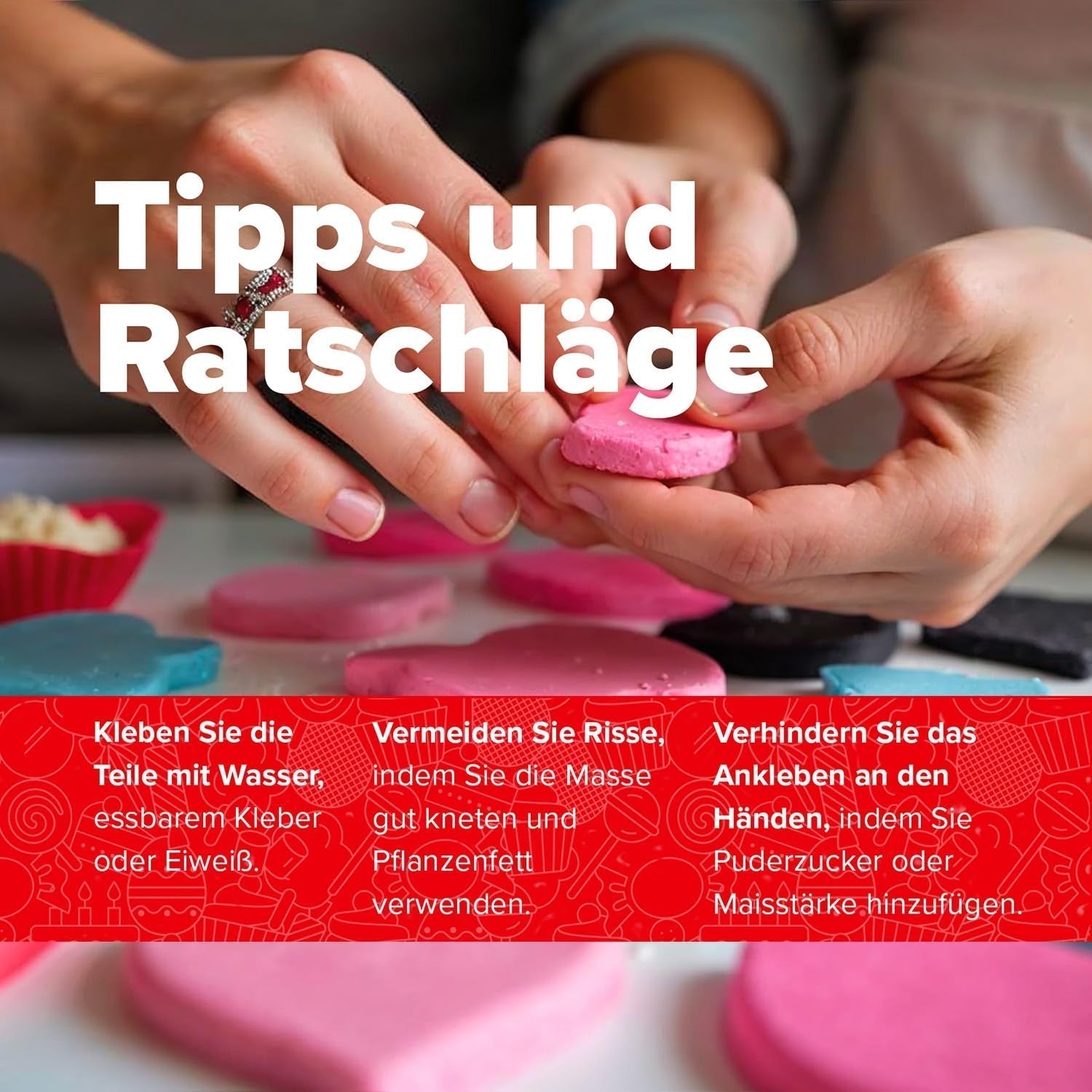 Dekora - Fondant en pâte à sucre blanche 150g - Parfait pour les gâteaux et décorations de pâtisserie - Sans gluten ni lactose - Goût vanille - Doux, flexible et facile à façonner pour des décorations créatives Naty Shop Sugarpaste