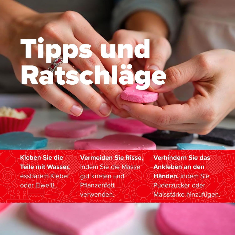 Dekora - Fondant en pâte à sucre blanche 150g - Parfait pour les gâteaux et décorations de pâtisserie - Sans gluten ni lactose - Goût vanille - Doux, flexible et facile à façonner pour des décorations créatives Naty Shop Sugarpaste