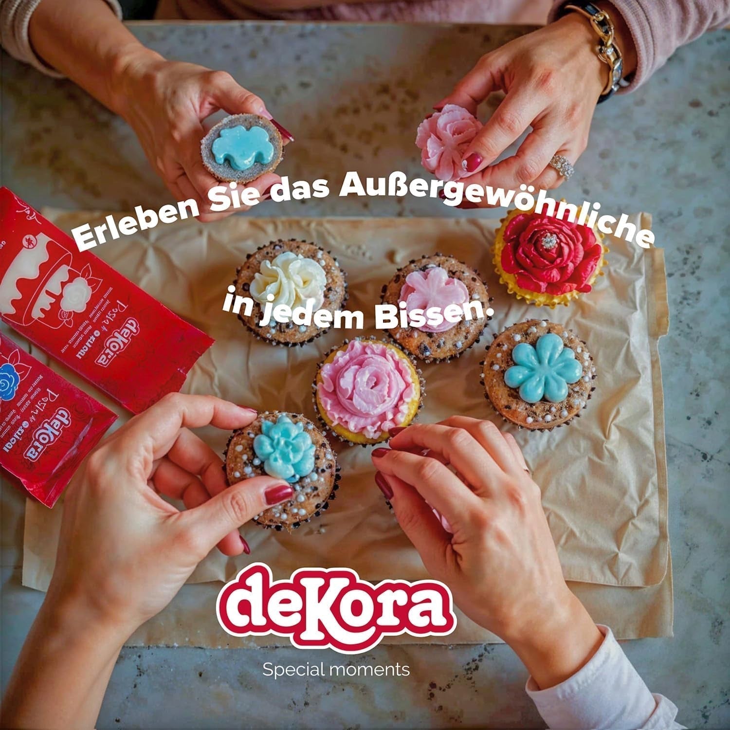 Dekora - Fondant en pâte à sucre blanche 150g - Parfait pour les gâteaux et décorations de pâtisserie - Sans gluten ni lactose - Goût vanille - Doux, flexible et facile à façonner pour des décorations créatives Naty Shop Sugarpaste