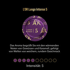 L'OR Suprême Lungo Intense 5, doux, Intensité 5/10, capsules de café compatibles Nespresso* Pro, 50 capsules
