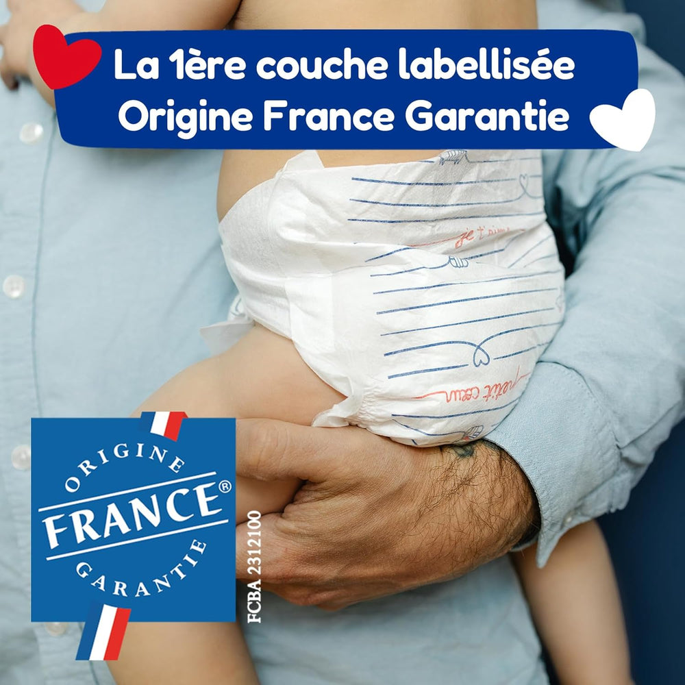 - Couche taille 4 (7-18 kg) – saine et extrêmement absorbante – étanche 12 heures – ohne unerwünschte Substanzen – fabriquée en France – prix abordable – 132 couches jetables