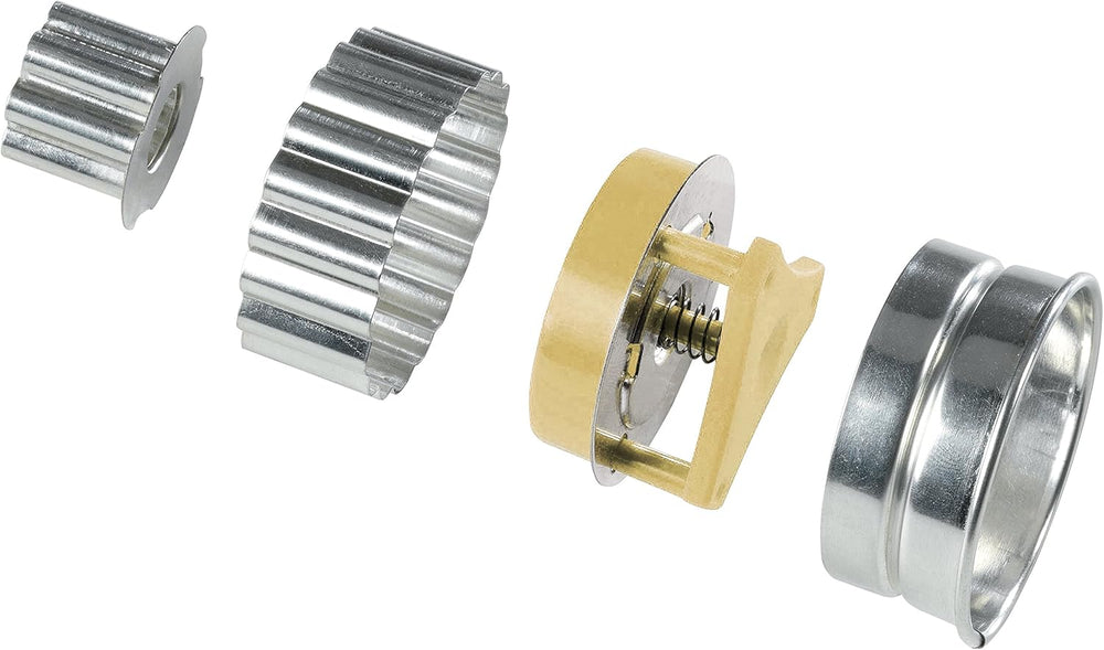 Zenker PATISSERIE Moules à Biscuits pour Biscuits et Biscuits, Moules à Biscuits Motif Linzer, Quantité: 1 x Ensemble de Moules à Biscuits, 4 Pièces, Argent