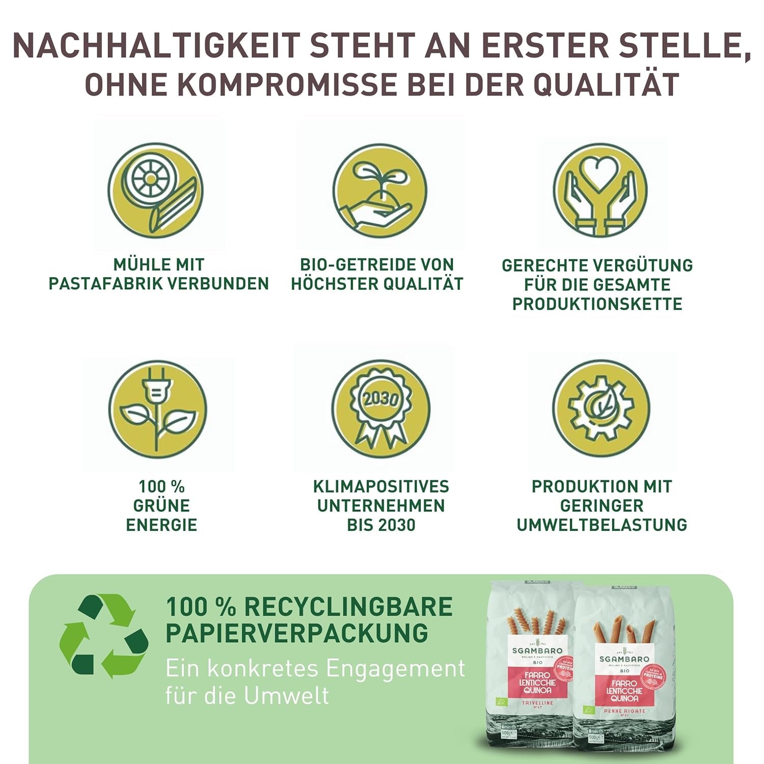 Pâtes Penne Rigate Bio N.91 - 500g à la farine d'épeautre, farine de lentilles et farine de quinoa - Riches en protéines, source de fibres et de protéines