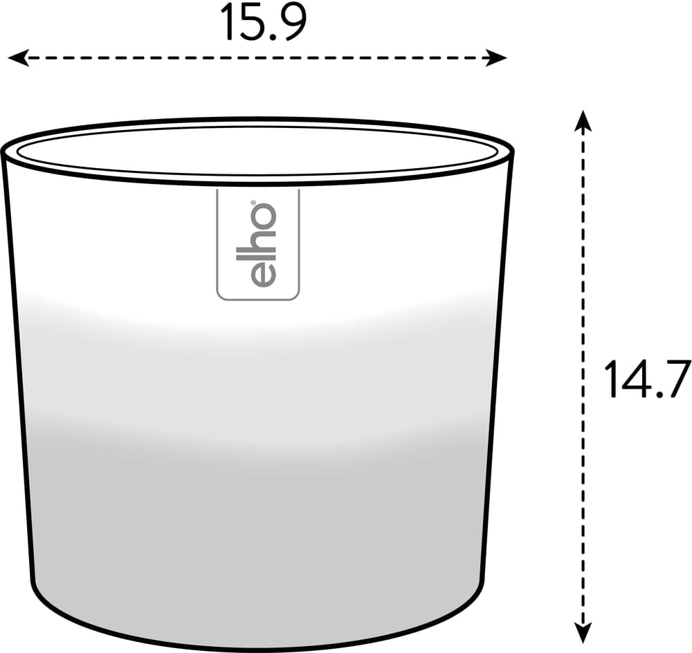 Pot rond elho Color Gradient 16cm - pour intérieur - 100% plastique recyclé - Ø 15,9 x H 14,7 - grès beige/beige