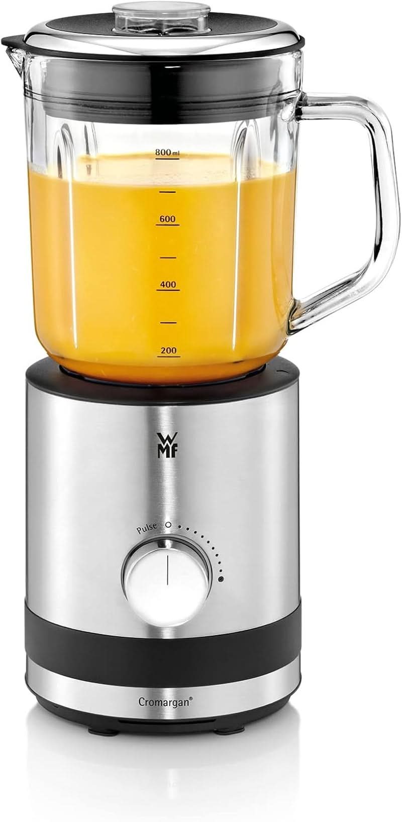 WMF Küchenminis Kompaktmixer, Mini Standmixer, 400 Watt, Standmixer Klein, Glasbehälter 0,8 L, Pulsstufe, Cromargan Matt Kitchen Naty Shop