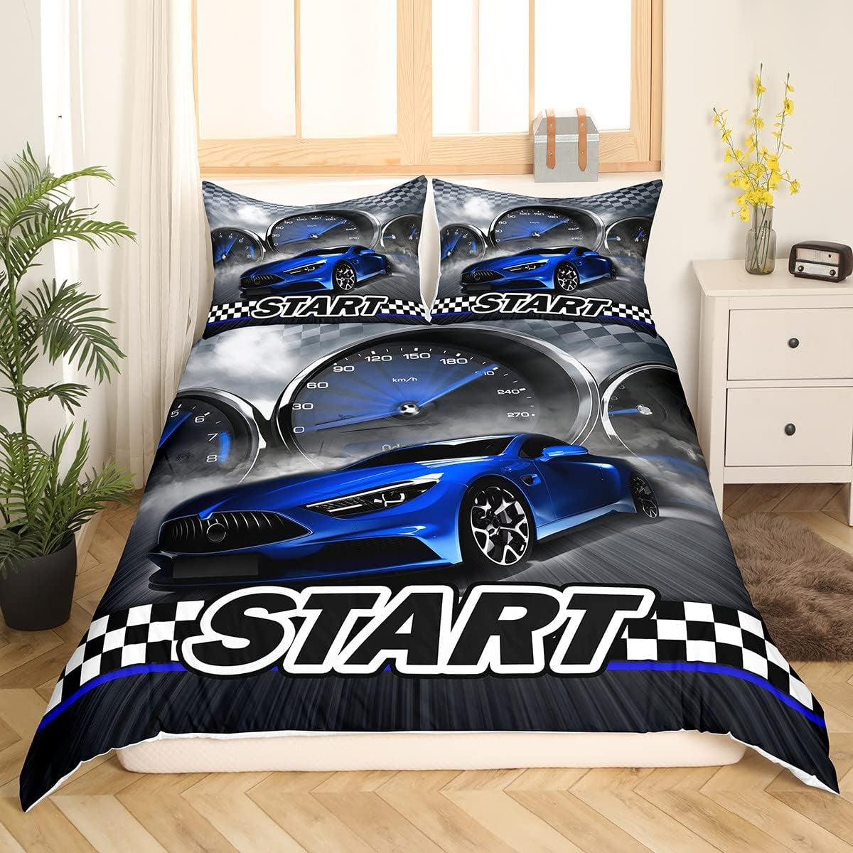Jungen Cartoon Auto Bedtuchen Set 135X200,Kinder Bau Fahrzeuge Tröster Abdeckung Für Kind Kleinkind Teens,Dinosaurier Bettbezug,Traktor Maschinerie Bagger Bettdecke Abdeckung,Lkw Autos Bedtuchen Naty Shop Multi 4 155*220+80*80*1