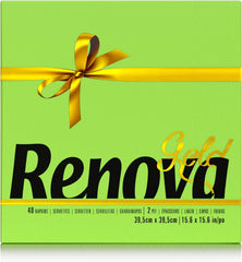 Serviettes en papier Renova, dorées, vertes, 40 pièces