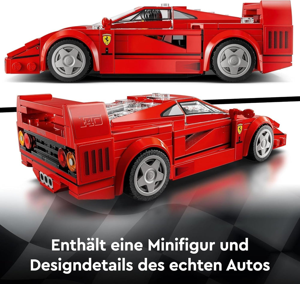 LEGO Speed Champions Ferrari F40 Super voiture de sport, ensemble de jeu avec voiture jouet à construire et pilote de figurine, ensemble de construction de collection pour enfants, cadeau pour garçons et filles 76934 Ensembles de construction Besuche den LEGO-Store