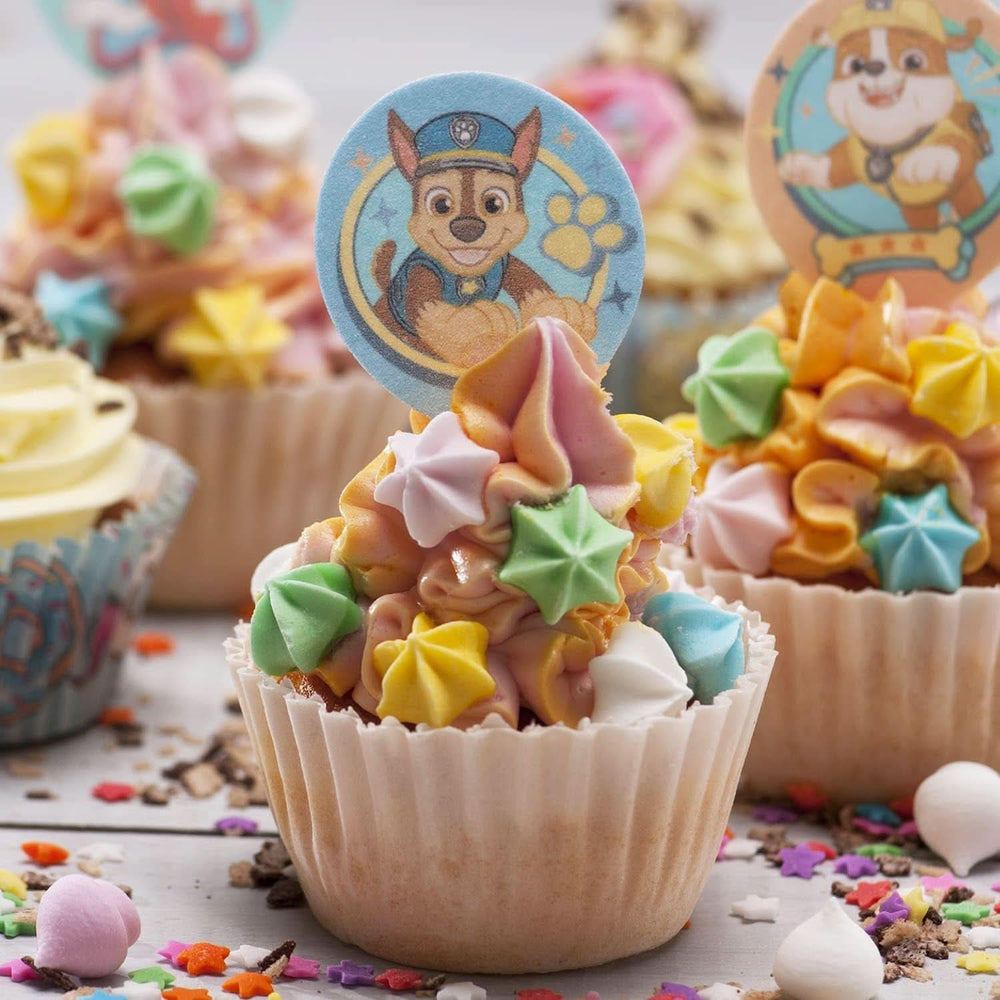 Dekora, Décorations Comestibles Pour Gâteaux Dekorapin Paw Patrol, 20 Gaufrettes En Papier Comestibles - 6,5 X 4 Cm Naty Shop