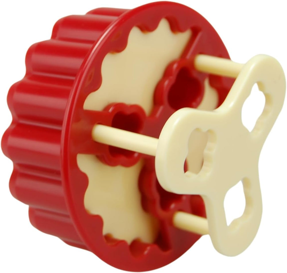 GSD Household Appliances Linzer Lot de 1 moule à biscuits en plastique Beige/rouge