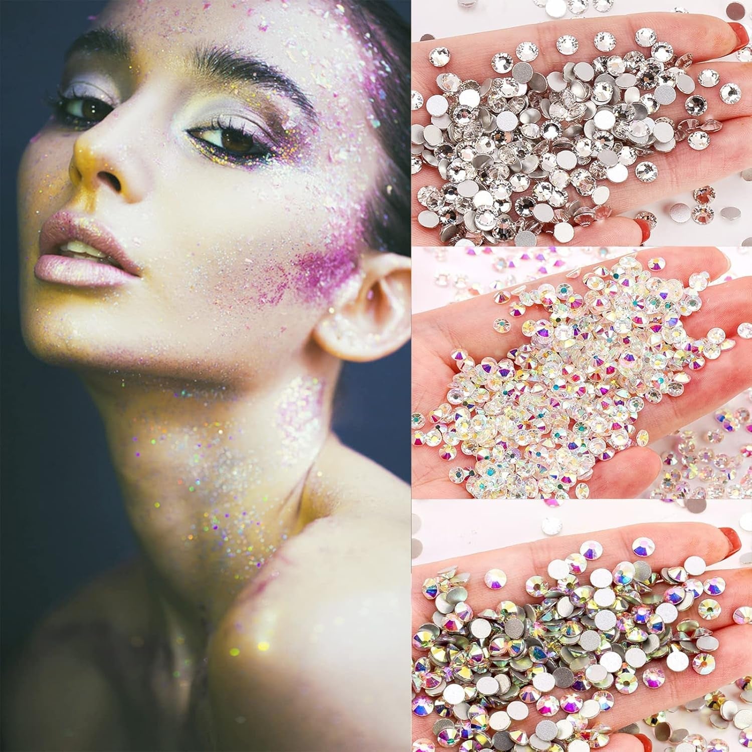 4200 Pièces Strass Nail Art, 36 Couleurs Pierres Paillettes, Pierres de Décoration d'Ongles pour Accessoires Nail Art et Strass Cristal Clair avec Pincette de Sélection de Strass et Stylo de Notation