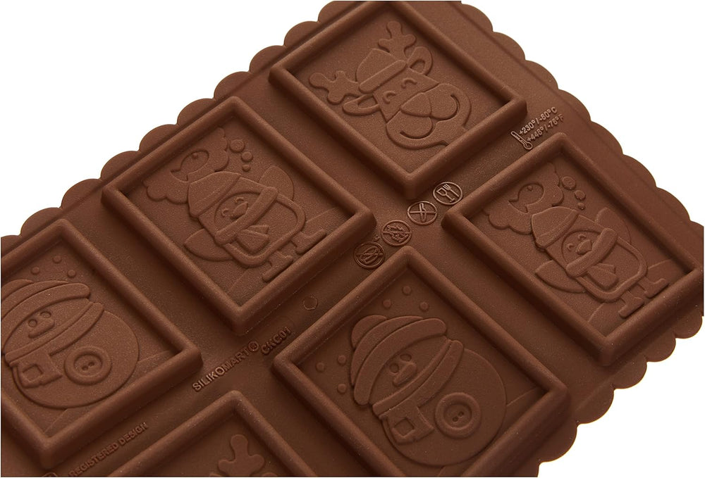 silikomart | CKC01 SNOWMAN SLIM Moule à Chocolat en Silicone Antiadhésif 6 Chocolats 1 Paquet Moule à Bonbons Easy Choc 47 x 57 mm H 5 mm Volume 33 ml Fabriqué en Italie