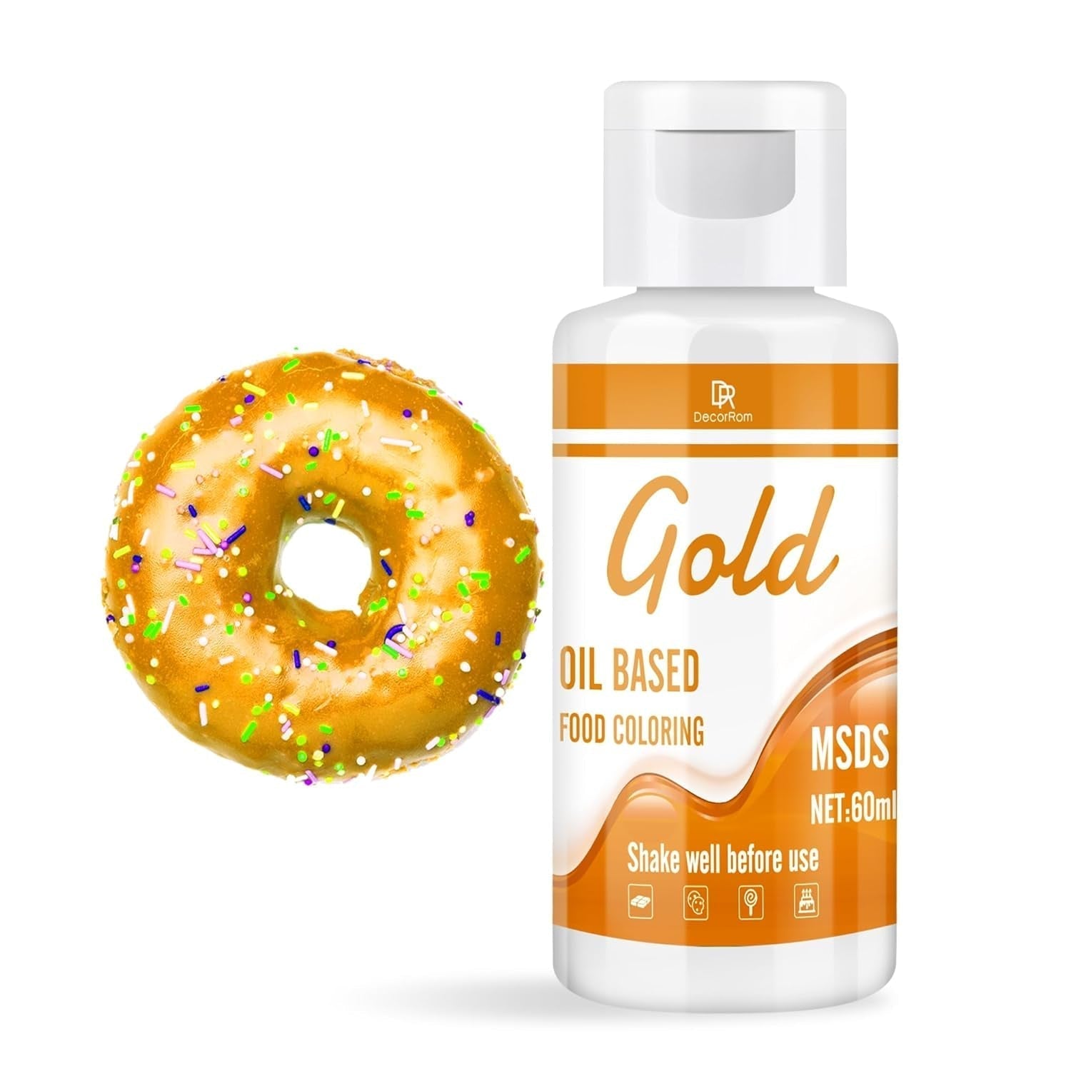 Farines à mélanger pour chocolat - 60 ml de couleurs à base d'huile pour fondants, décorations de gâteaux, dos - Colorants alimentaires flottants pour beurre de cacao, crème au beurre, gâteaux (noir) Naty Shop Gold