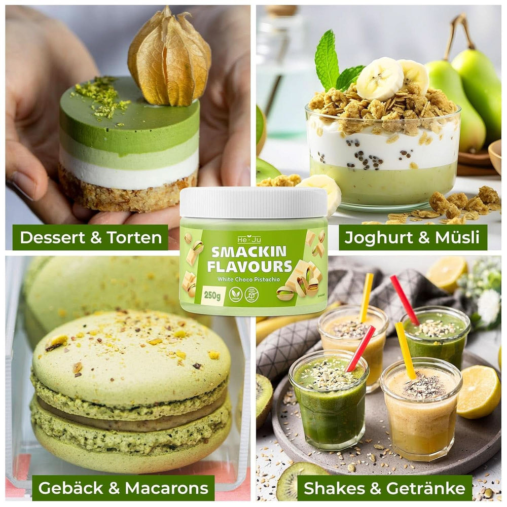 He-Ju, Poudre au goût de chocolat blanc et pistache, 250 grammes Naty Shop Flavors