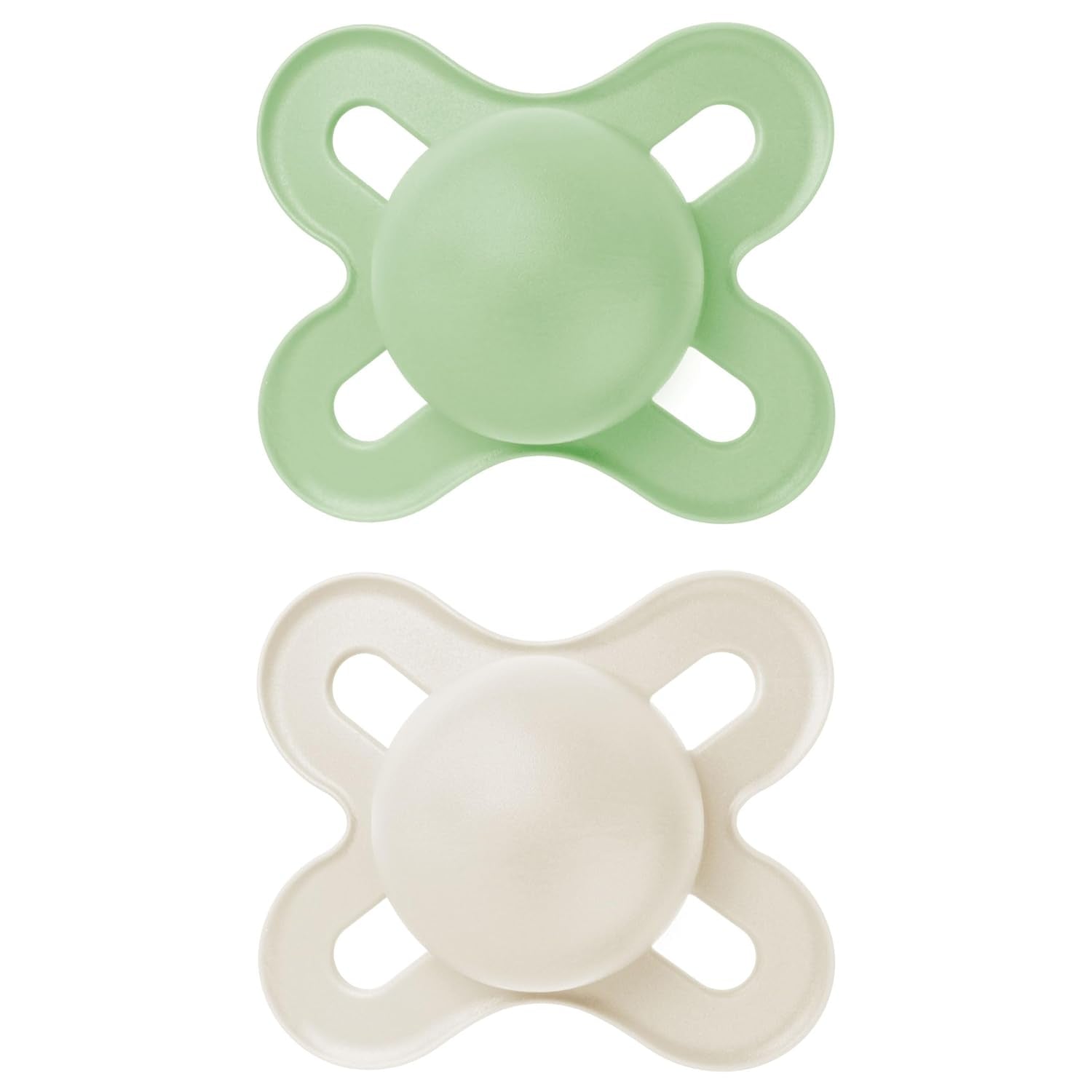 MAM Sucette Bébé 0-2 Mois Tétine Plate Flexible Symétrique Silicone Souple Facile à Utiliser avec Boîte Auto-stérilisante Original Neutre Mat 2 Pièces