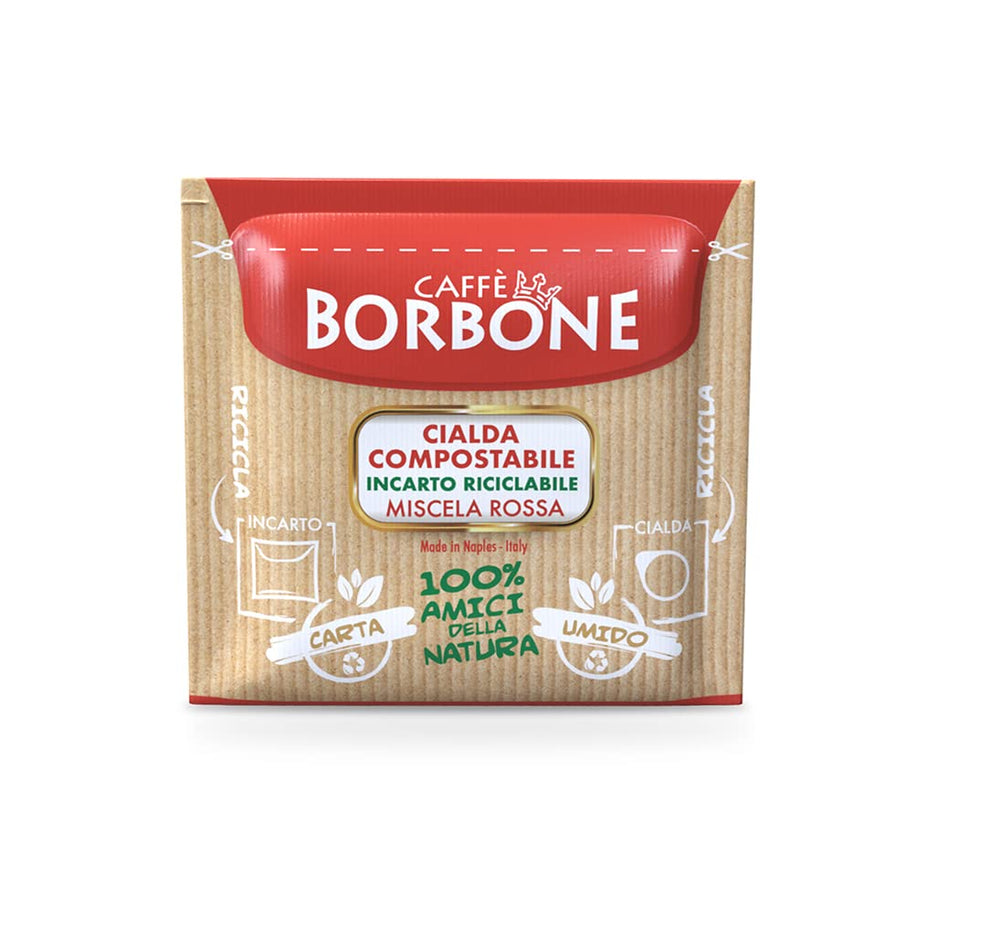 Caffè Borbone Kaffeepads compostables, Rote Kaffeemischung - 150 tampons - Compatible avec les tampons en papier du système ESE 44 mm