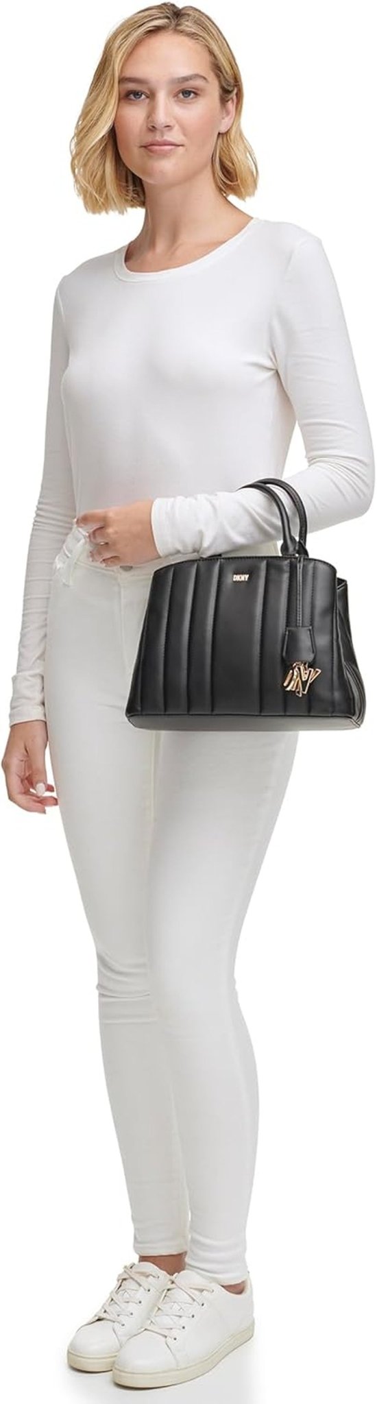 DKNY Chain Lexington Park Medium Logo Chain Satchel, Noir / Or, Taille Unique Femme Naty Shop Bags