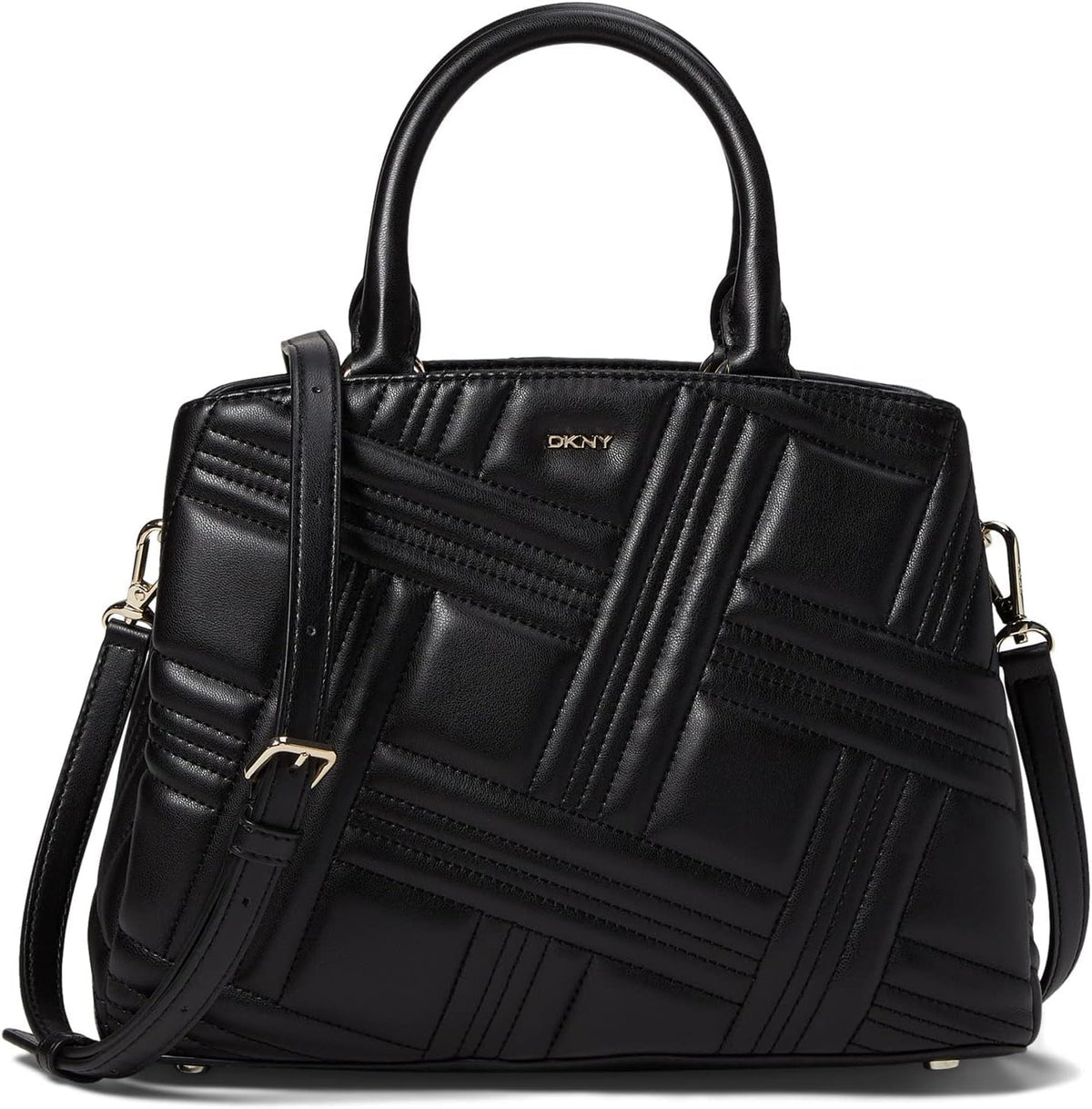 DKNY Medium Satchel Sacs Femme Naty Shop Noir / Or Taille unique
