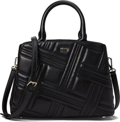 DKNY Medium Satchel Sacs Femme Naty Shop Noir / Or Taille unique