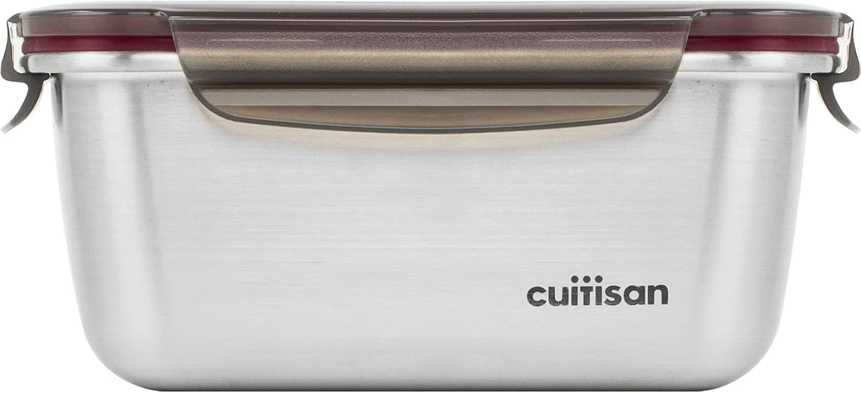 CANDL Cuitisan (Flora) Pot de conservation des aliments en acier inoxydable avec couvercle à clip, rectangulaire, adapté au micro-ondes + four, pot de conservation, EC7-SS10 2800 ml Naty Shop Boîtes de conservation des aliments 18,4 cm x 13,0 cm x 8,3 cm / 980 ml