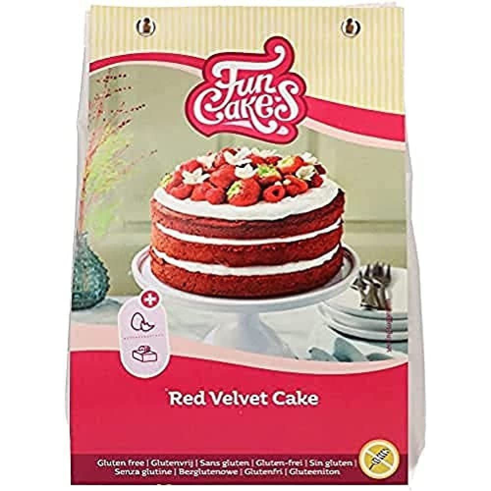 Funcakes Mix Für Red Velvet Cake, Glutenfrei: Einfach Zu Verwenden, Schön Weicher Und Fluffiger Kuchen Mit Leichtem Schokoladengeschmack, Perfekte Rote Farbe, 400G Amestec pentru copt si gatit Naty Shop Default Title