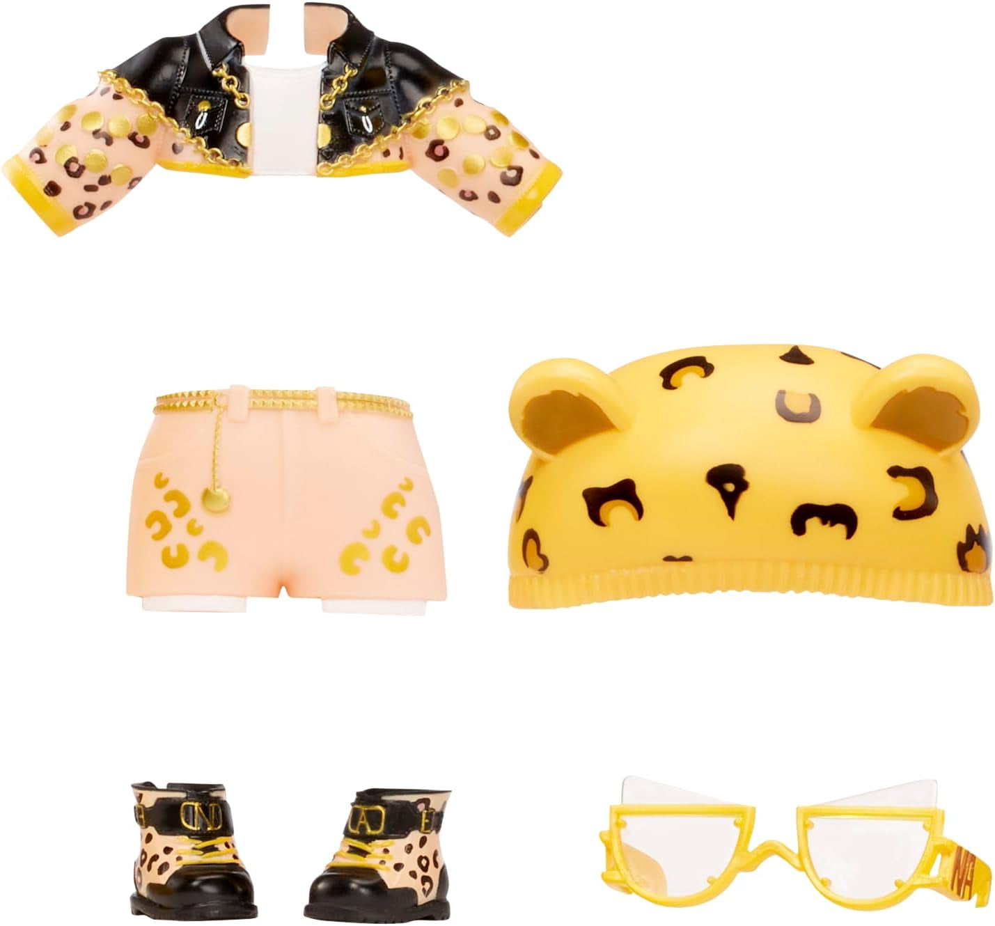 NA! NA! NA! Surprise Fuzzy Surprise Serie 1 - JENNEL Jaguar - 18 cm posierbare Modepuppe - Jaguar-inspiriert mit beflocktem Körper, Beanie, Brille, Outfit, und Schuhe - Spielzeug für Kinder ab 4+