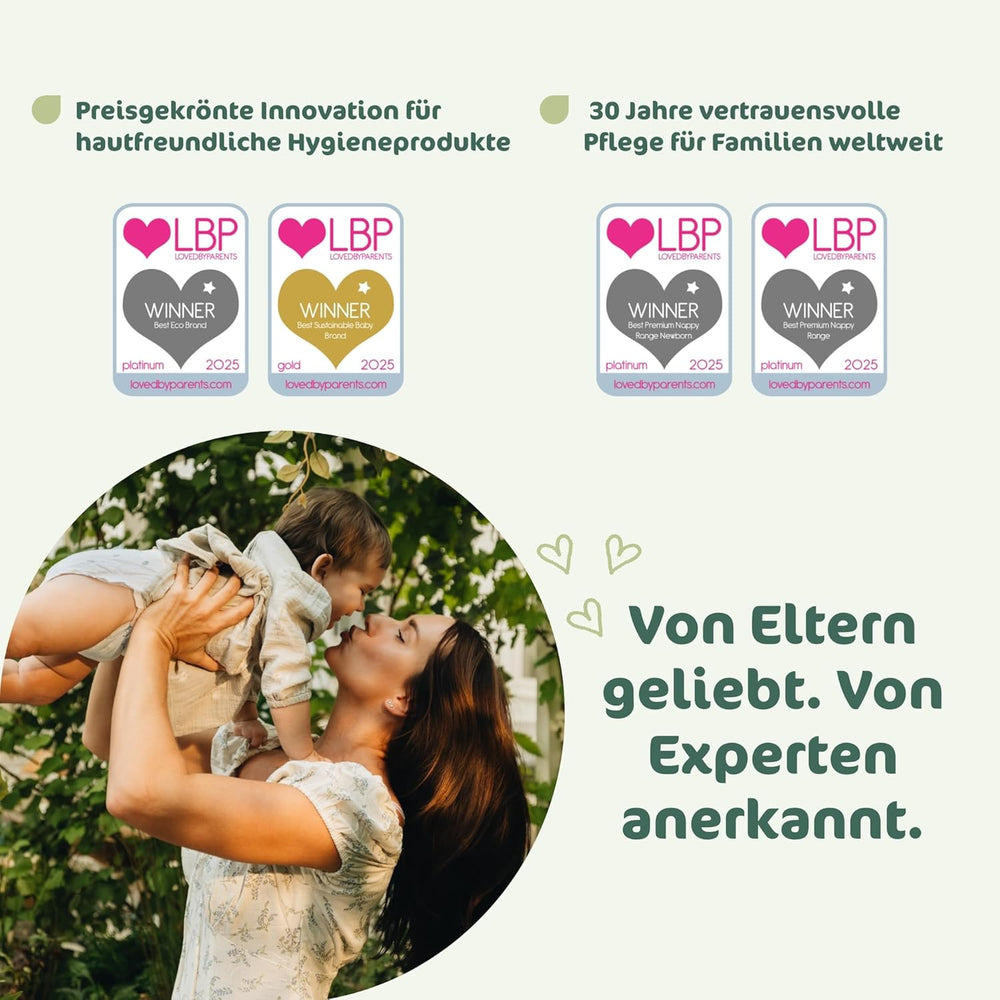 Couches pour bébé Naty BioEmbrace, taille 5 (11 à 25 kg) | Matières 100% végétales, douces pour la peau | Douceur respirante, testée dermatologiquement, excellente absorption | 80 pièces.