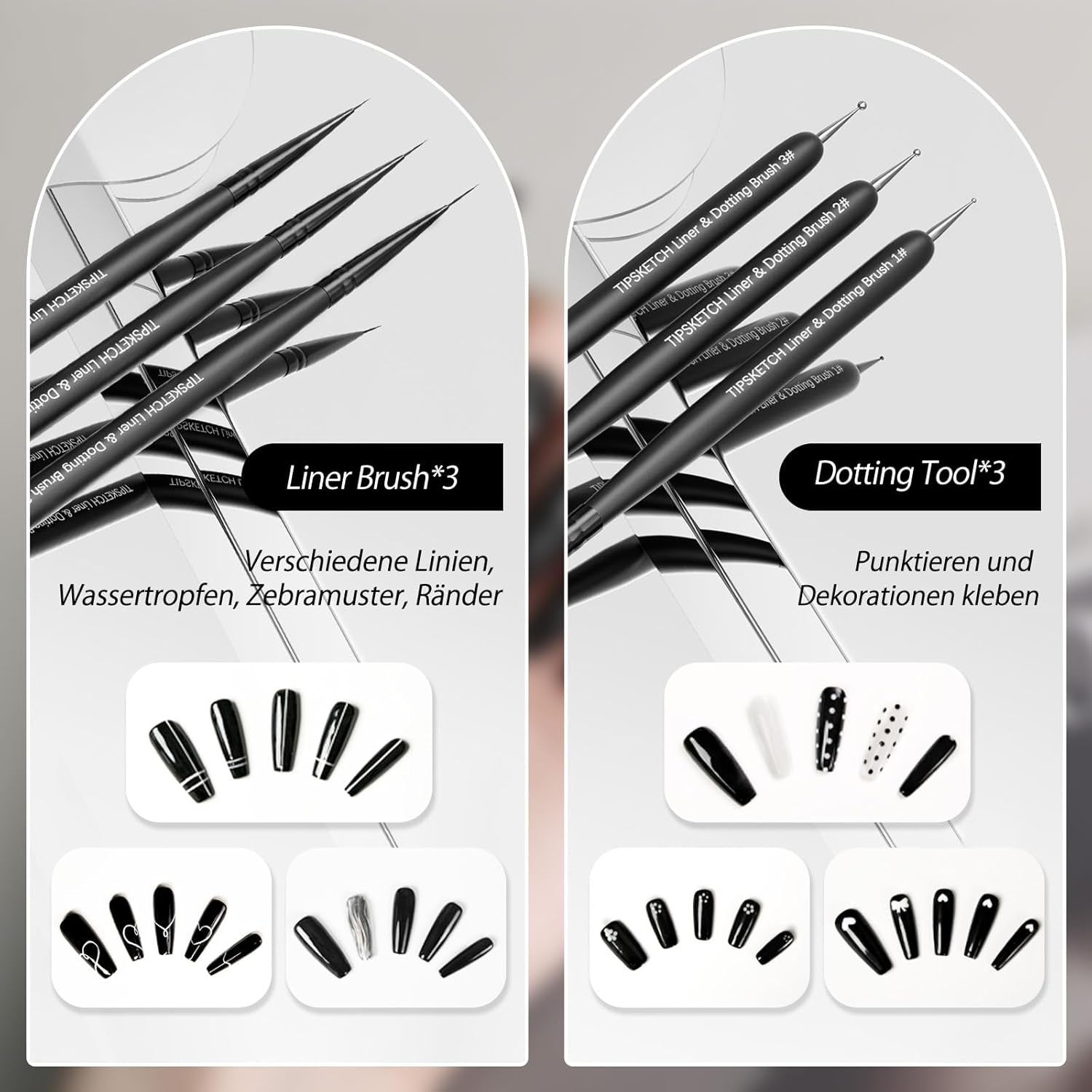 Nagel Pinsel 8 pièces Pinsel pour Gel Vernis, Nageldesign Gel Pinsel Dotting Painting Line Pen pour Nagelack Gel Acryl Nagel Pinsel Nailart Kit Acryl Pinsel Fineliner Nägel Selber Machen