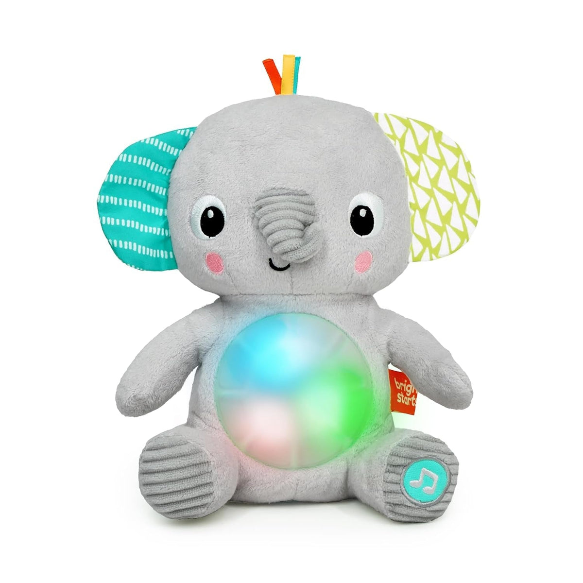 Bright Starts, jouet bébé éléphant Hug-a-bye avec lumières, chansons, différentes textures et plus encore, multicolore Bebe Toys Naty Shop Default Title
