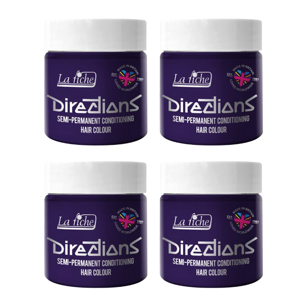 Culoare de păr semipermanentă Directions 100 ml cutie 4 pack (Pillarbox Red) Vopsea pentru par Naty Shop Deep Purple 100 Ml (pachet de 4)