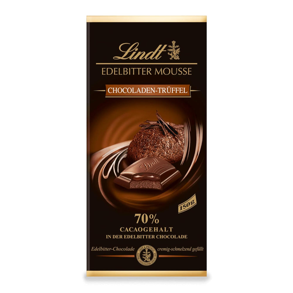 Mousse au chocolat noir Lindt avec piment et cerises | Barre 150g | Avec 70% de cacao et garniture de mousse au chocolat noir et piment cerise | Barre de chocolat | Chocolat noir