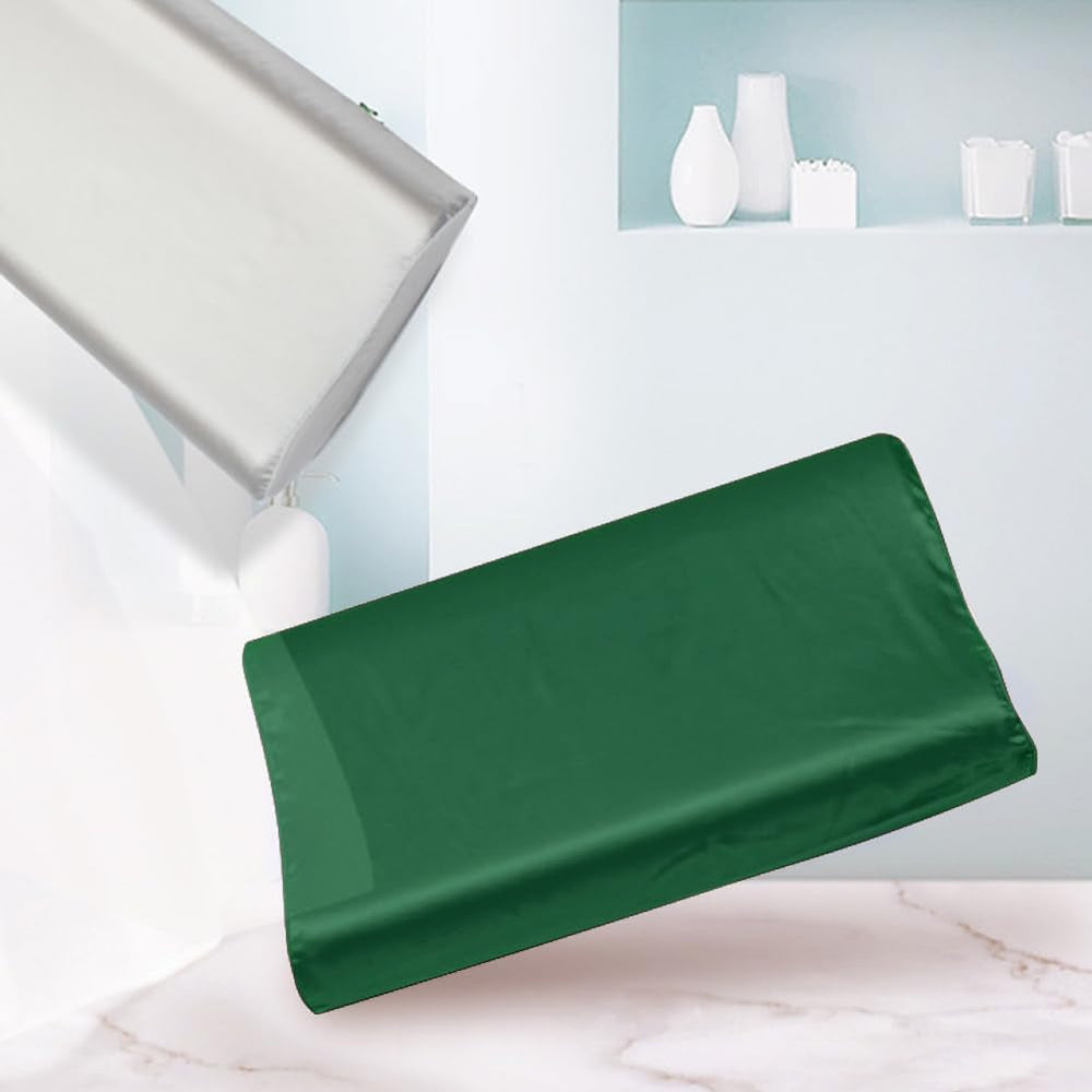 Față de pernă THXSILK din mătase de dud 19 Momme pentru pernă contur din spumă cu memorie, pernă cervicală din latex, hipoalergenică, lavabilă (50 x 30 x 10/7 cm, gri închis)