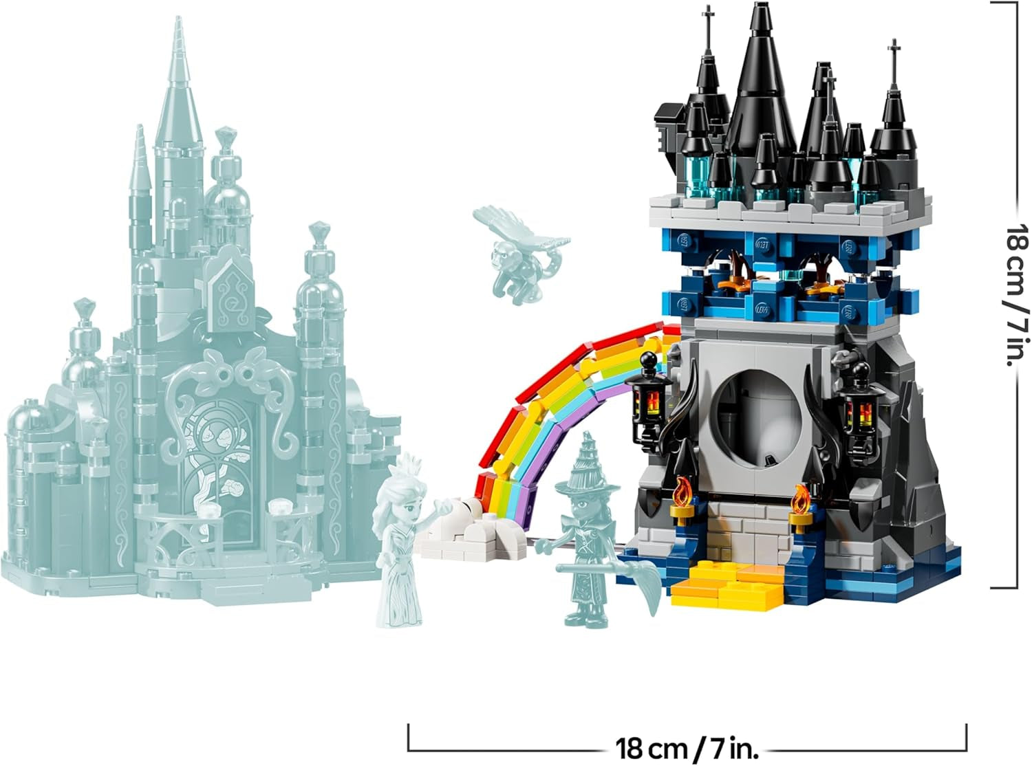 LEGO Wicked Emerald City & Kiamo Ko Castle - Kreatives Spielzeug mit Elphaba & Glinda Minifiguren sowie EIN AFFE & Zubehör - Kinder Geschenk für Mädchen, Jungen & Filmfans ab 9 Jahren - 75689