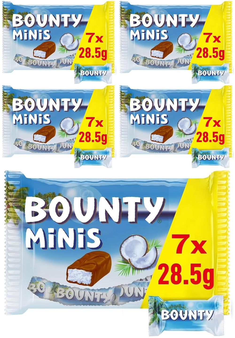 Bounty Minis Chocolate Bulk Pack, Mini barres de chocolat à la noix de coco fine, 227g, Idée cadeau chocolat, Pack de chocolat en vrac