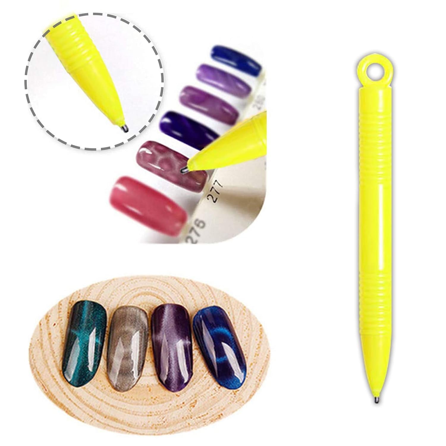 14 pièces Nail Art Werkzeug Magnetstift DIY Magic 3D Magnet Stick Set Application avec Cat Eye Gel Pulver ou Nagelac - Stylo magnétique pour les yeux pour un effet magique idéal