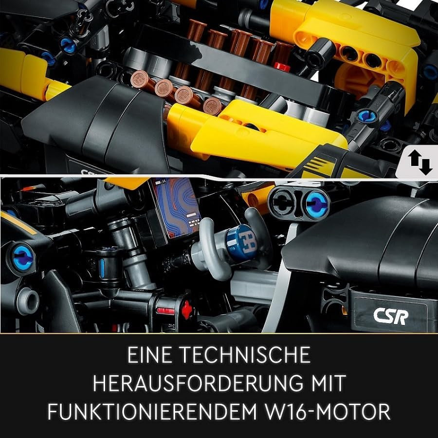 LEGO Technic Bugatti Race Car, Kit de modèle de voiture, Jouet de voiture de sport, Ensemble de voitures de collection emblématique, Jouet de construction à partir de 9 ans 42151 Jeux de construction Besuche den LEGO-Store
