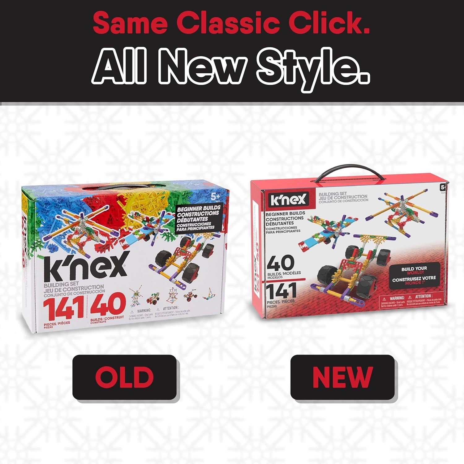 K'NEX 15210 Kit de construction pour accessoires avec 40 modèles, jeu de simulation pour jeunes et filles, ensemble de 141 pièces, jeu de construction pour enfants, jeu de construction à partir de 5 ans