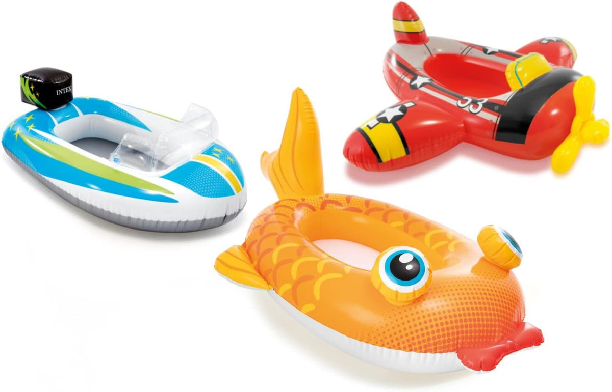 Intex Pool Cruiser - Scaun gonflabil pentru bebeluși/barcă de înot, modele asortate