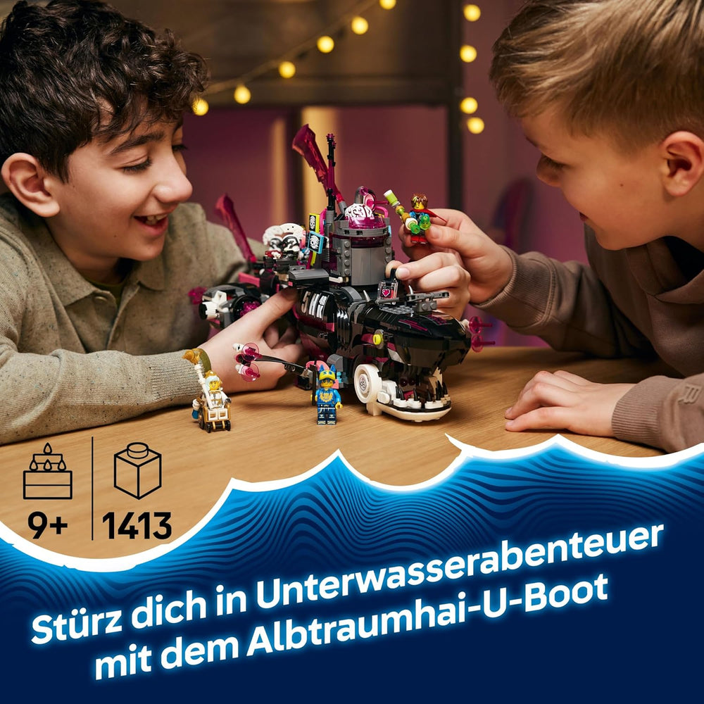 LEGO DREAMZzz Albtraumhai-U-Boot - Ensemble modulaire avec 2 Baumöglichkeiten, 2 abnehmbaren Fluggeräten et 5 Minifiguren, inkl. Mateo et Astrid - Cadeau pour filles et garçons à partir de 9 ans - 71500