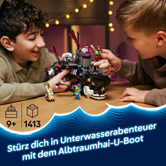 LEGO DREAMZzz Albtraumhai-U-Boot - Ensemble modulaire avec 2 Baumöglichkeiten, 2 abnehmbaren Fluggeräten et 5 Minifiguren, inkl. Mateo et Astrid - Cadeau pour filles et garçons à partir de 9 ans - 71500
