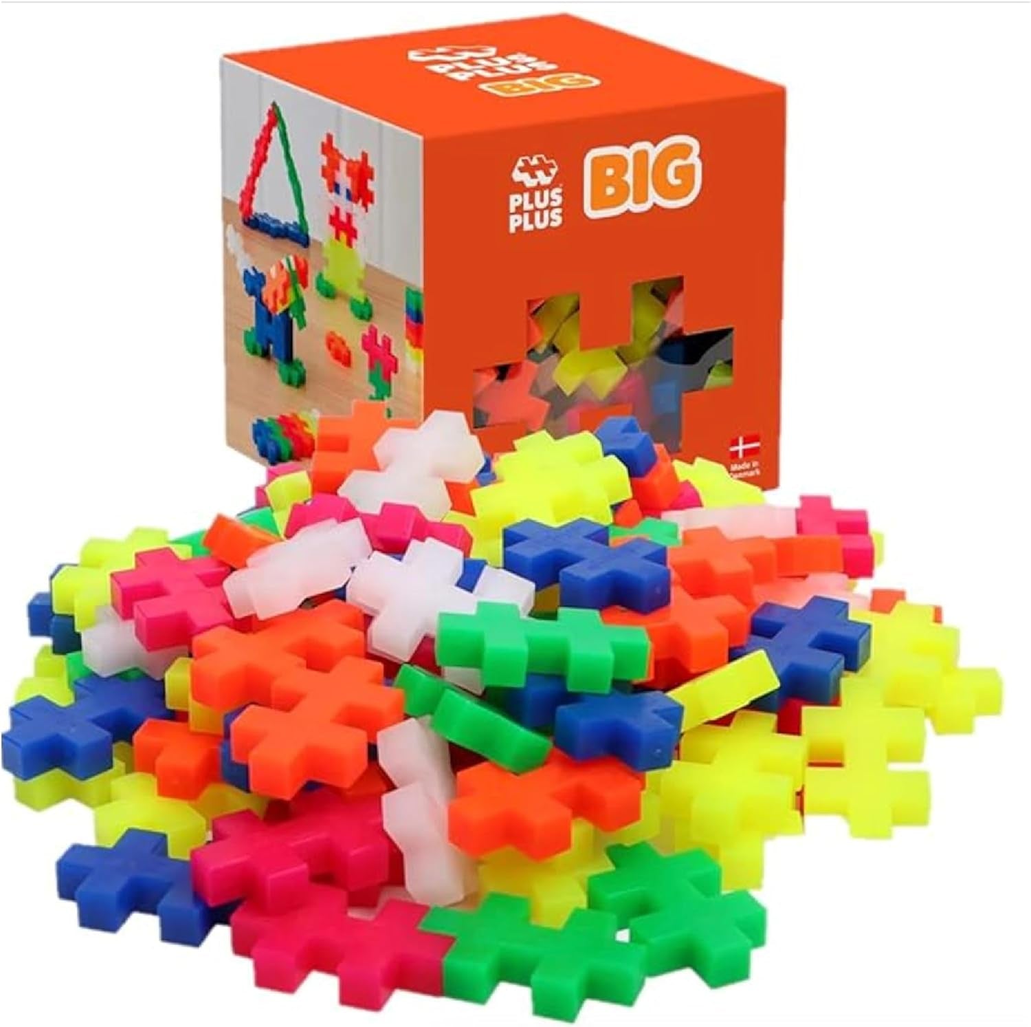 Plus-Plus 9603210 Geniales Konstruktionsspielzeug, Open Play Big Basic Mix, Bausteine-Set, 100 pièces, Mehrfarbig, Mehrfarbig